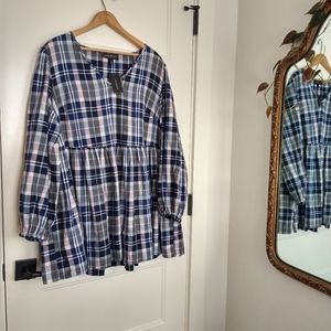Lane Bryant Plaid Flare Top